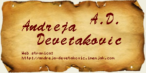 Andreja Devetaković vizit kartica